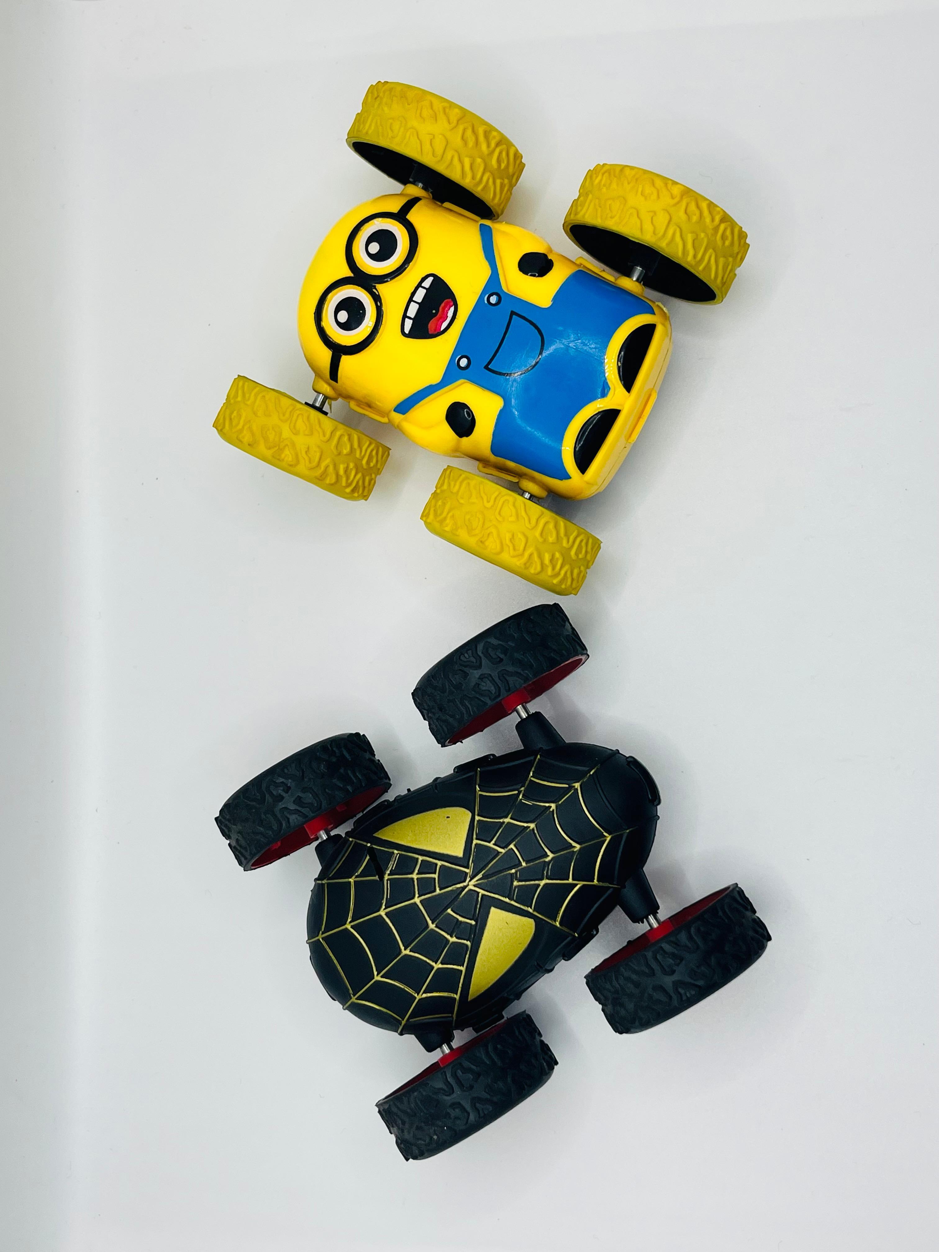 2 Pcs spider Stunt Cars for Kids | 360° Rotation | Mini Toy Cars with Strong Wheels | Fun Racing Toys for Boys & Girls